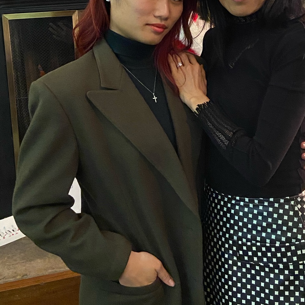 Escada Vintage Dark Green Wool Peacoat - Picture 3 of 4